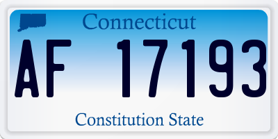 CT license plate AF17193