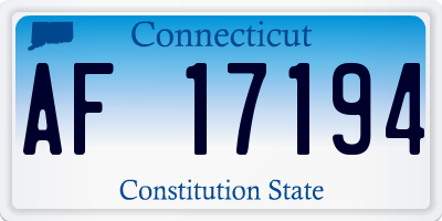 CT license plate AF17194