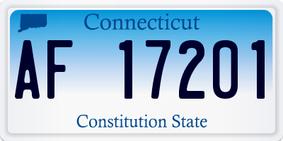 CT license plate AF17201