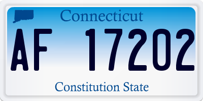 CT license plate AF17202