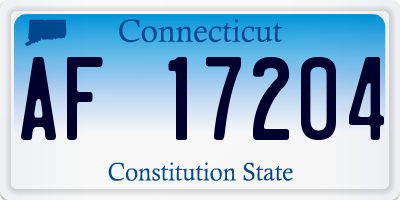 CT license plate AF17204