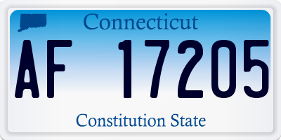 CT license plate AF17205