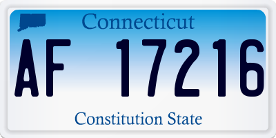 CT license plate AF17216