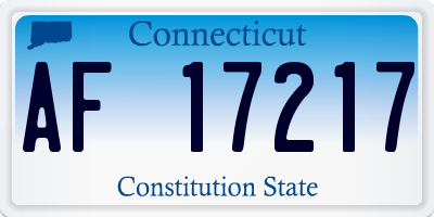 CT license plate AF17217