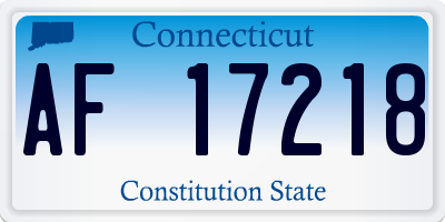 CT license plate AF17218