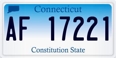 CT license plate AF17221
