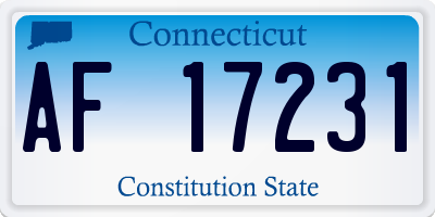 CT license plate AF17231