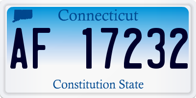 CT license plate AF17232