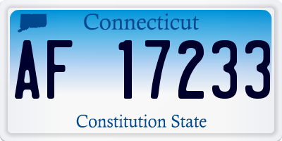 CT license plate AF17233