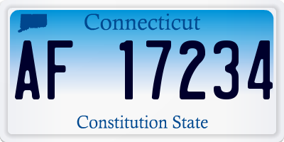CT license plate AF17234