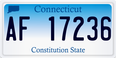 CT license plate AF17236