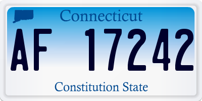 CT license plate AF17242