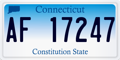 CT license plate AF17247