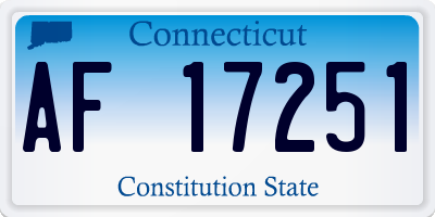 CT license plate AF17251