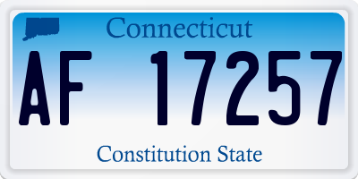 CT license plate AF17257