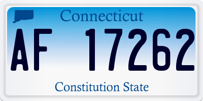 CT license plate AF17262