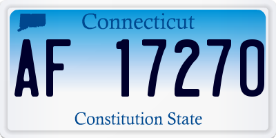 CT license plate AF17270