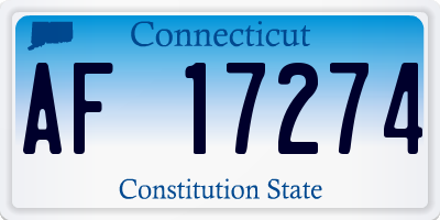 CT license plate AF17274