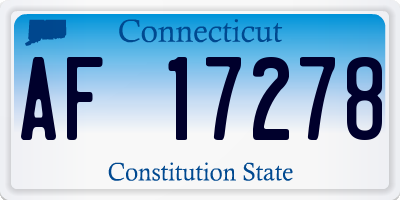 CT license plate AF17278