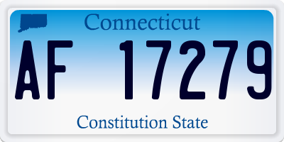 CT license plate AF17279