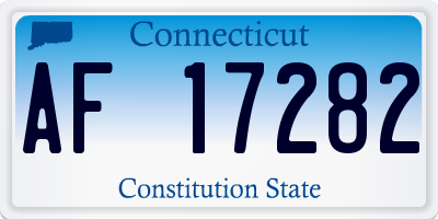 CT license plate AF17282