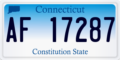 CT license plate AF17287