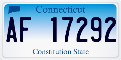 CT license plate AF17292