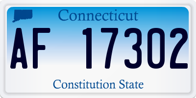 CT license plate AF17302