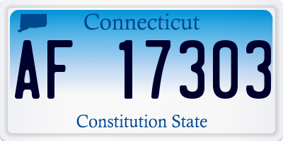 CT license plate AF17303