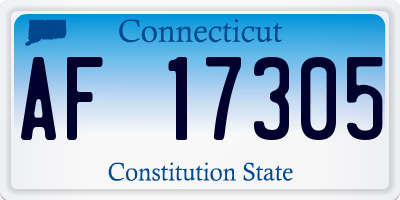 CT license plate AF17305