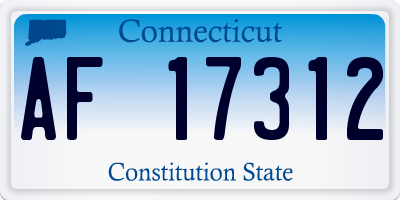 CT license plate AF17312