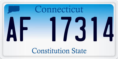 CT license plate AF17314