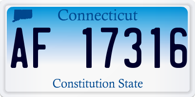 CT license plate AF17316