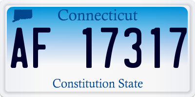 CT license plate AF17317