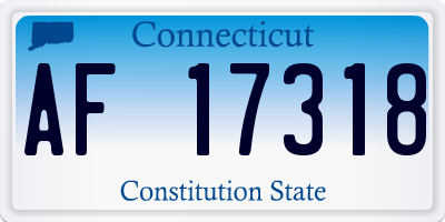 CT license plate AF17318