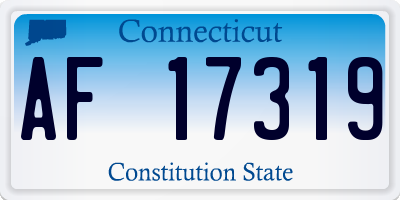 CT license plate AF17319
