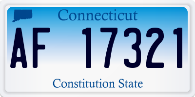 CT license plate AF17321
