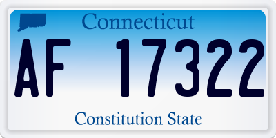 CT license plate AF17322