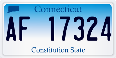 CT license plate AF17324