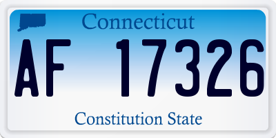 CT license plate AF17326
