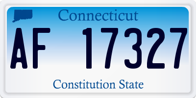 CT license plate AF17327