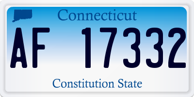 CT license plate AF17332