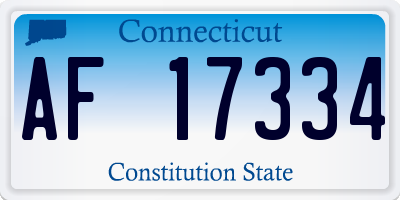 CT license plate AF17334