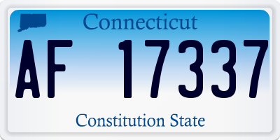 CT license plate AF17337