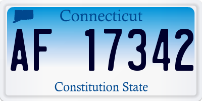 CT license plate AF17342