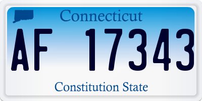 CT license plate AF17343