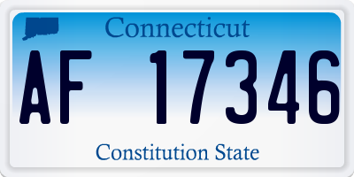 CT license plate AF17346