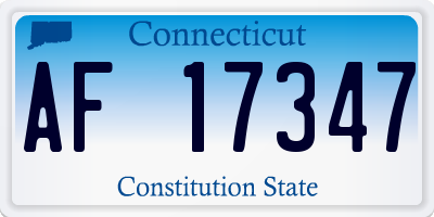 CT license plate AF17347