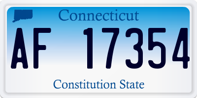 CT license plate AF17354