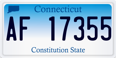 CT license plate AF17355